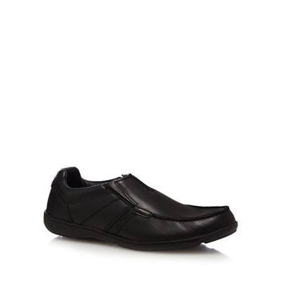 Clarks Black 'Bradley fall' leather slip-on shoes